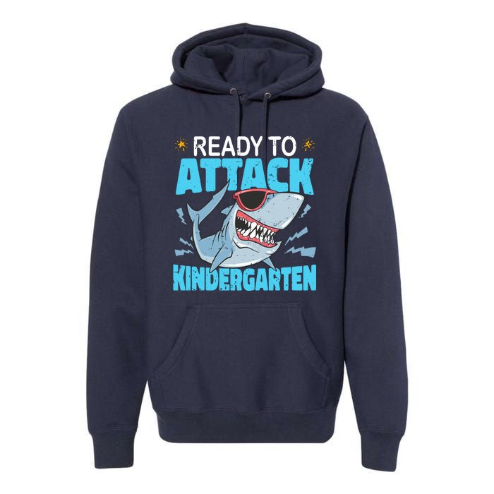 Shark Ready To Attack Kindergarten First Day Of School Premium Hoodie