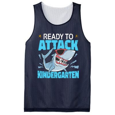 Shark Ready To Attack Kindergarten First Day Of School Mesh Reversible Basketball Jersey Tank