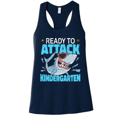 Shark Ready To Attack Kindergarten First Day Of School Women's Racerback Tank