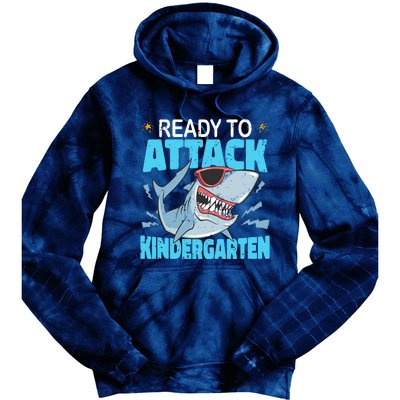 Shark Ready To Attack Kindergarten First Day Of School Tie Dye Hoodie