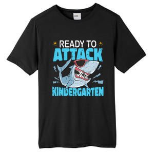 Shark Ready To Attack Kindergarten First Day Of School Tall Fusion ChromaSoft Performance T-Shirt