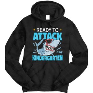 Shark Ready To Attack Kindergarten First Day Of School Tie Dye Hoodie