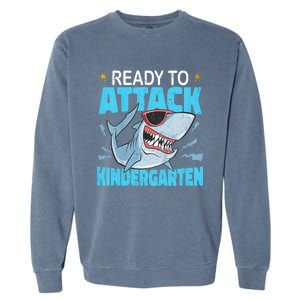 Shark Ready To Attack Kindergarten First Day Of School Garment-Dyed Sweatshirt