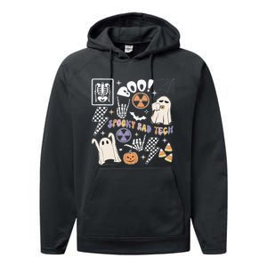 Spooky Rad Tech Retro Radiologist Halloween Xray Tech Performance Fleece Hoodie