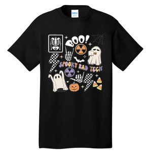 Spooky Rad Tech Retro Radiologist Halloween Xray Tech Tall T-Shirt