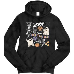 Spooky Rad Tech Retro Radiologist Halloween Xray Tech Tie Dye Hoodie