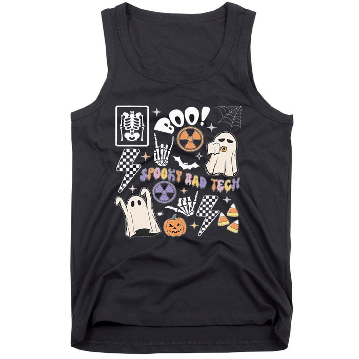 Spooky Rad Tech Retro Radiologist Halloween Xray Tech Tank Top