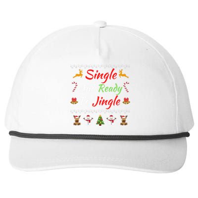 Single Ready To Jingle Christmas Jingle Xmas Holiday Gift Funny Christmas Tree Snapback Five-Panel Rope Hat