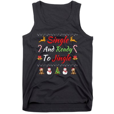 Single Ready To Jingle Christmas Jingle Xmas Holiday Gift Funny Christmas Tree Tank Top
