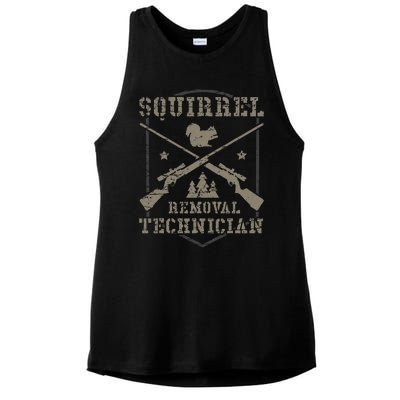 Squirrel Removal Technician Squirrel Hunting Squirrel Hunter Ladies PosiCharge Tri-Blend Wicking Tank