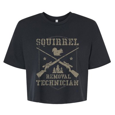 Squirrel Removal Technician Squirrel Hunting Squirrel Hunter Bella+Canvas Jersey Crop Tee