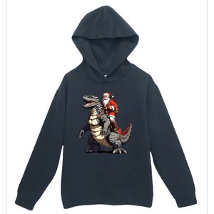 Santa Riding The Japanese Monster Kaiju For Christmas Urban Pullover Hoodie