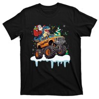 Santa Riding T Rex Dinosaur Monster Truck Christmas Funny Gift T-Shirt