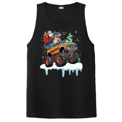 Santa Riding T Rex Dinosaur Monster Truck Christmas Funny Gift PosiCharge Competitor Tank