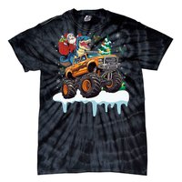 Santa Riding T Rex Dinosaur Monster Truck Christmas Funny Gift Tie-Dye T-Shirt