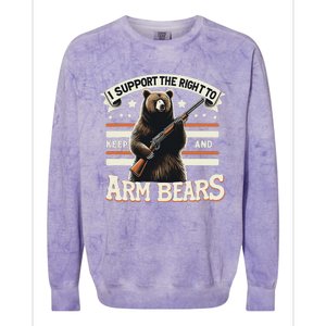 Support Right To Keep And Arm Bears Humorous Wildlife Rights Colorblast Crewneck Sweatshirt