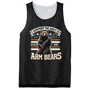 Support Right To Keep And Arm Bears Humorous Wildlife Rights Mesh Reversible Basketball Jersey Tank