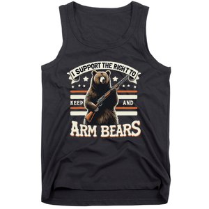 Support Right To Keep And Arm Bears Humorous Wildlife Rights Tank Top