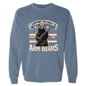 Support Right To Keep And Arm Bears Humorous Wildlife Rights Garment-Dyed Sweatshirt