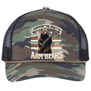 Support Right To Keep And Arm Bears Humorous Wildlife Rights Retro Rope Trucker Hat Cap