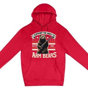 Support Right To Keep And Arm Bears Humorous Wildlife Rights Premium Pullover Hoodie