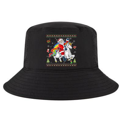 Santa Riding Unicorn Merry Christmas Xmas Sweater Ugly Cool Comfort Performance Bucket Hat