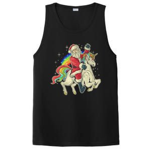 Santa Riding Unicorn Funny Christmas Cool Gift PosiCharge Competitor Tank