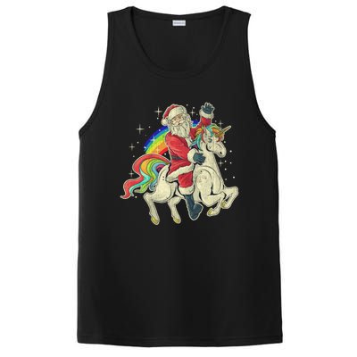 Santa Riding Unicorn Funny Christmas Cool Gift PosiCharge Competitor Tank