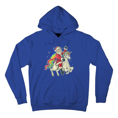 Santa Riding Unicorn Funny Christmas Cool Gift Hoodie