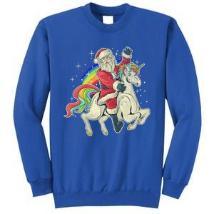 Santa Riding Unicorn Funny Christmas Cool Gift Sweatshirt