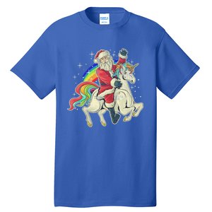 Santa Riding Unicorn Funny Christmas Cool Gift Tall T-Shirt