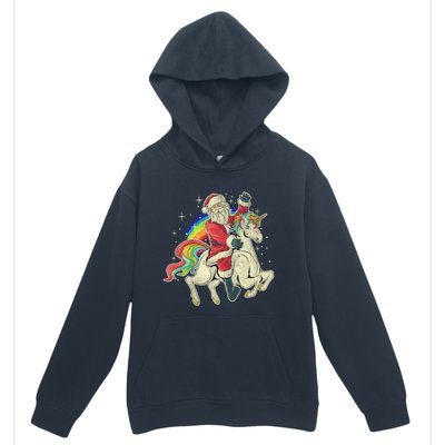 Santa Riding Unicorn Funny Christmas Cool Gift Urban Pullover Hoodie