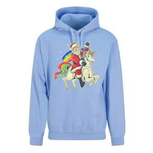 Santa Riding Unicorn Funny Christmas Cool Gift Unisex Surf Hoodie