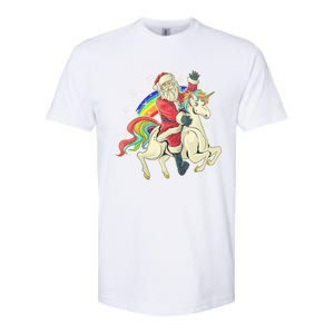 Santa Riding Unicorn Funny Christmas Cool Gift Softstyle CVC T-Shirt