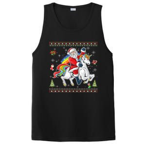 Santa Riding Unicorn Merry Christmas Xmas Sweater Ugly Cute Gift PosiCharge Competitor Tank