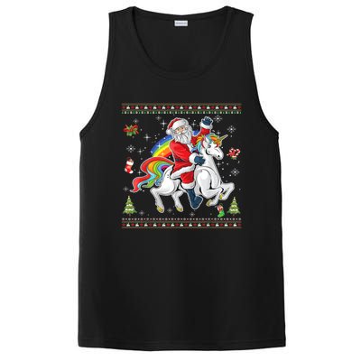 Santa Riding Unicorn Merry Christmas Xmas Sweater Ugly Cute Gift PosiCharge Competitor Tank