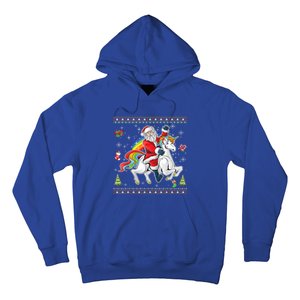 Santa Riding Unicorn Merry Christmas Xmas Sweater Ugly Cute Gift Hoodie