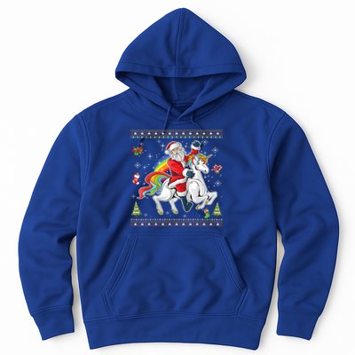 Santa Riding Unicorn Merry Christmas Xmas Sweater Ugly Cute Gift Hoodie