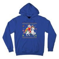 Santa Riding Unicorn Merry Christmas Xmas Sweater Ugly Cute Gift Tall Hoodie