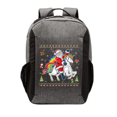 Santa Riding Unicorn Merry Christmas Xmas Sweater Ugly Cute Gift Vector Backpack