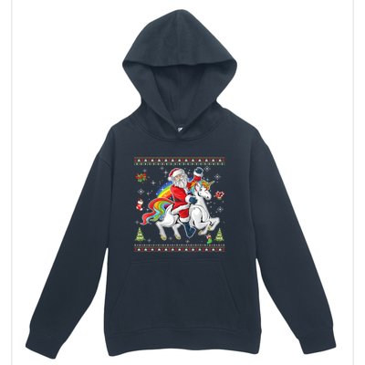 Santa Riding Unicorn Merry Christmas Xmas Sweater Ugly Cute Gift Urban Pullover Hoodie