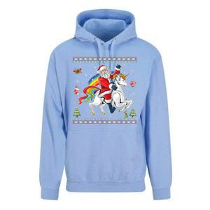 Santa Riding Unicorn Merry Christmas Xmas Sweater Ugly Cute Gift Unisex Surf Hoodie