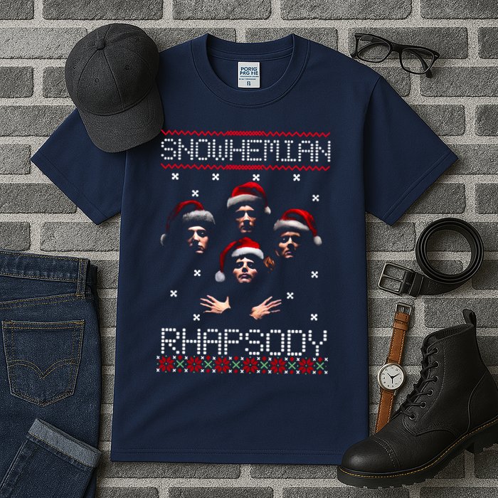 Snowhemian Rhapsody Ugly Christmas Tall T-Shirt