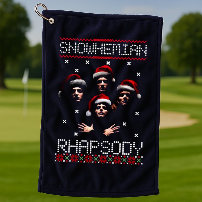 Snowhemian Rhapsody Ugly Christmas Golf Towel