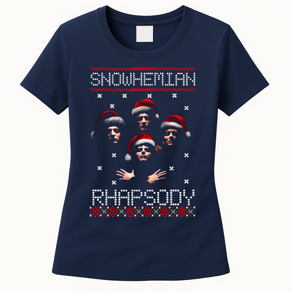 Snowhemian Rhapsody Ugly Christmas Womens T-Shirt