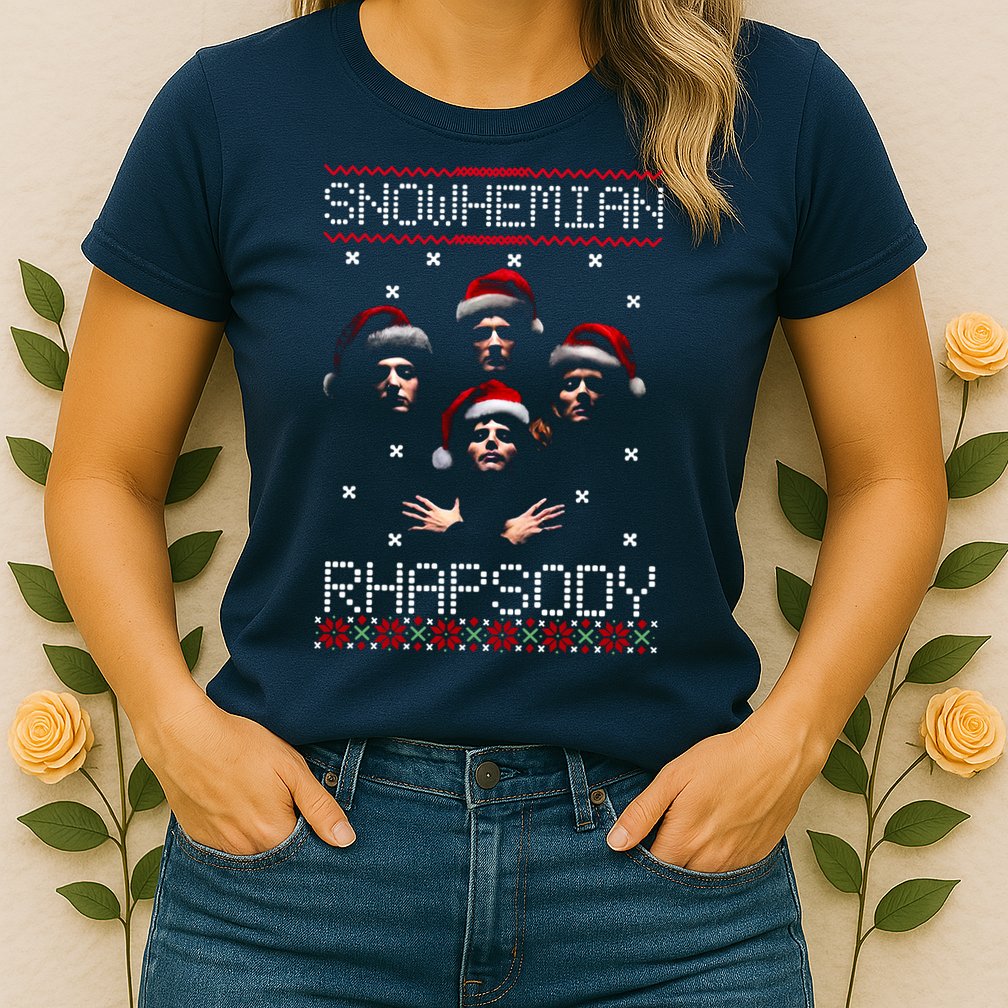 Snowhemian Rhapsody Ugly Christmas Womens T-Shirt