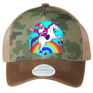 Santa Riding Unicorn Legacy Tie Dye Trucker Hat