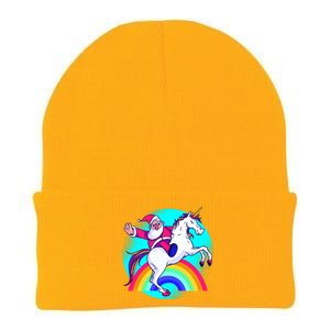 Santa Riding Unicorn Knit Cap Winter Beanie