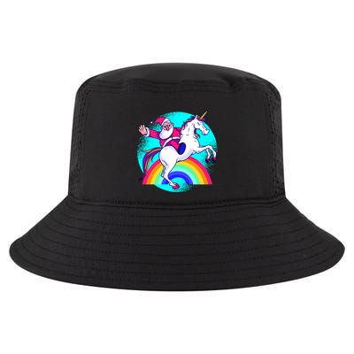 Santa Riding Unicorn Cool Comfort Performance Bucket Hat