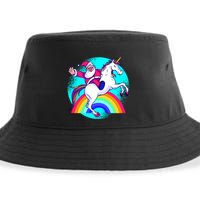 Santa Riding Unicorn Sustainable Bucket Hat